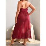 Plus_Split_Thigh_Mesh_Cami_Nightdress__SHEIN_USA_main_1