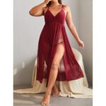 Plus_Split_Thigh_Mesh_Cami_Nightdress__SHEIN_USA_main_4